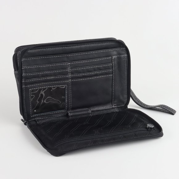 Scully Leather Personal Clutch Black Leather - Picture 3 of 12